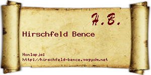 Hirschfeld Bence névjegykártya